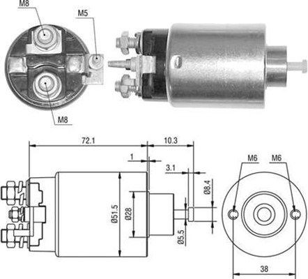 Тяговое реле, стартер 940113050396 MAGNETI MARELLI