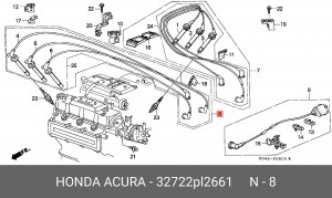 Ккомплект проводов зажигания 32722PL2661 HONDA