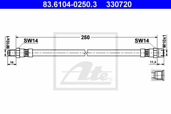 Тормозной шланг 83.6104-0250.3 ATE