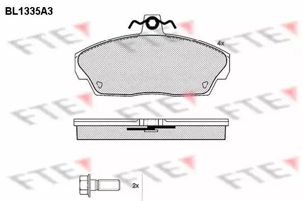 Комплект тормозных колодок, диско BL1335A3 FTE