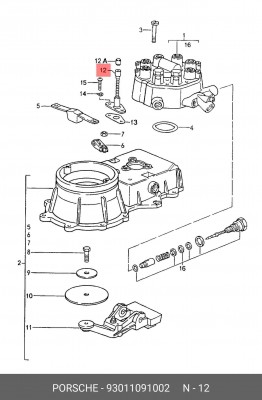Ключ 93011091002 PORSCHE