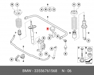 Подвеска, стабилизатор 33 55 6 761 568 BMW