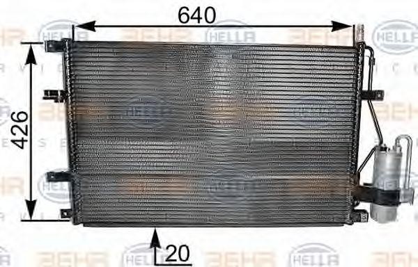 Конденсатор, кондиционер 8FC351037641 HELLA