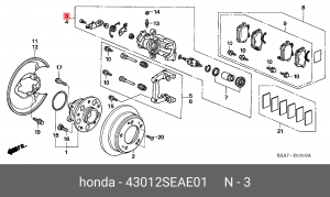 Тормозной суппорт 43012SEAE01 HONDA