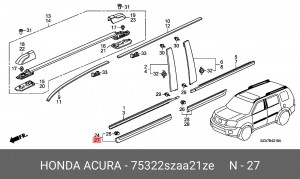 Молдинг двери 75322SZAA21ZE HONDA