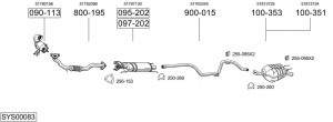 Средний глушитель выхлопных газов 283311 BOSAL
