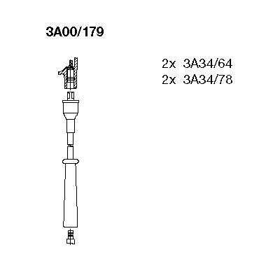 Ккомплект проводов зажигания 3A00179 BREMI