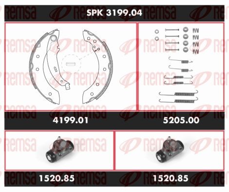 Комплект тормозных колодок SPK319904 REMSA