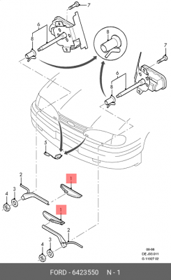 Щетка стеклоочистителя, система очистки фар 6 423 550 FORD