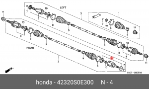 ШРУС 42320-S0E-300 HONDA
