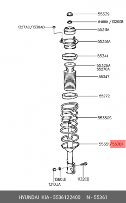 Амортизатор подвески 5536122400 HYUNDAI KIA