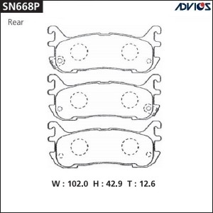 Колодки тормозные дисковые SN668P ADVICS