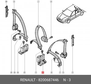 Фиксатор ремня безопасности 8200687446 RENAULT