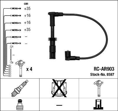 Ккомплект проводов зажигания RCAR903 NGK NTK