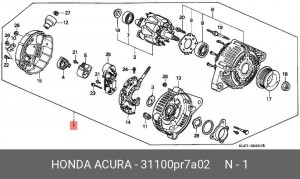 Генератор 31100PR7A02 HONDA