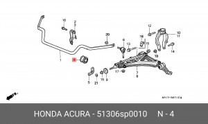 Втулка стабилизатора 51306SP0010 HONDA