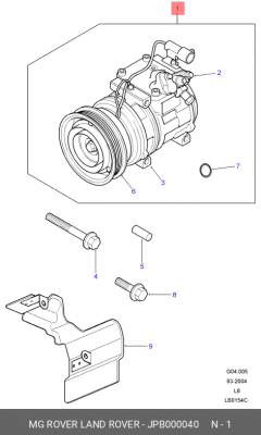 Компрессор, кондиционер JPB000040 MG ROVER LAND ROVER