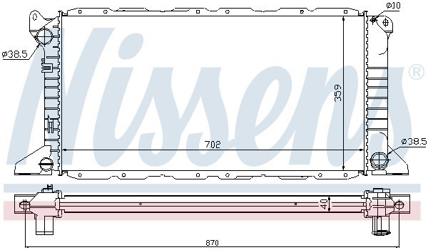 Радиатор, охлаждение двигател 62057A NISSENS