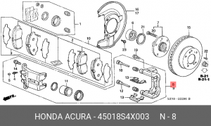 Тормозной суппорт 45018S4X003 HONDA
