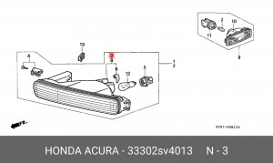 Фонарь указателя поворота 33302SV4013 HONDA