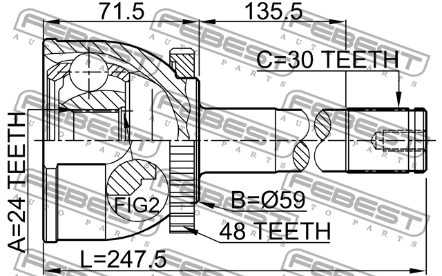 ШРУС 0110-015A48 FEBEST