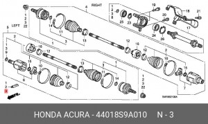 Пыльник ШРУСа (комплект) 44018­S9A-010 HONDA