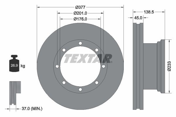 Тормозной диск 93101500 TEXTAR