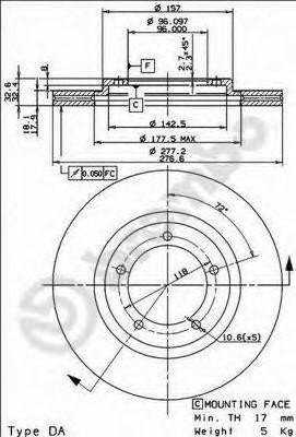 Тормозной диск 09.9141.10 BREMBO