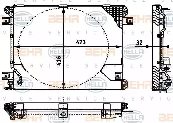 Конденсатор, кондиционер 8FC 351 317-051 HELLA