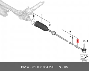 Наконечник рулевой тяги 32 10 6 784 790 BMW