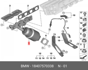 Коллектор выпускной 18 40 7 570 338 BMW