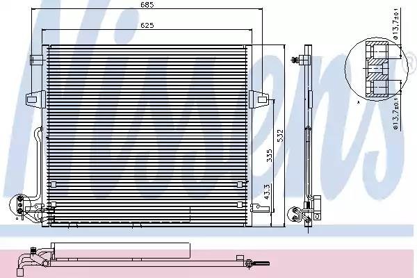 Конденсатор, кондиционер 940066 NISSENS