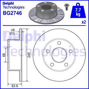Тормозной диск BG2746 DELPHI