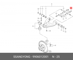 Гайка 9906012001 SSANG YONG