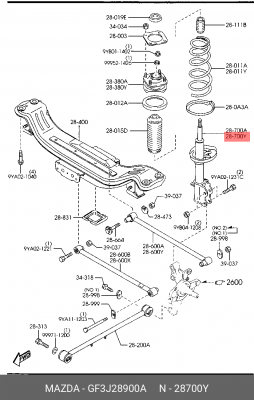 Амортизатор подвески GF3J28900A MAZDA