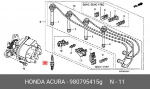 Свеча зажигания 980795415G HONDA