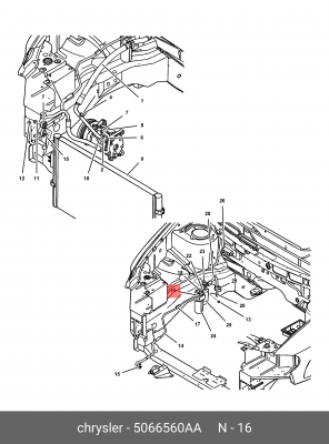 Комплект уплотнительных колец 5066 560AA CHRYSLER