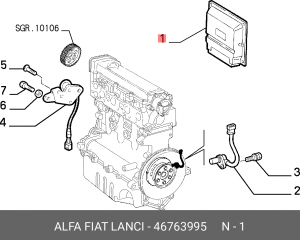 Блок управления, система впрыска 46763995 ALFA FIAT LANCIA
