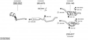 Глушитель выхлопных газов конечный 294511 BOSAL