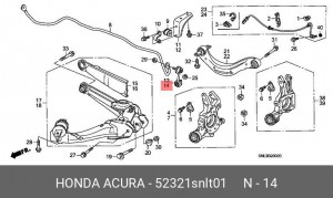 Стойка стабилизатора 52321-SNL-T01 HONDA