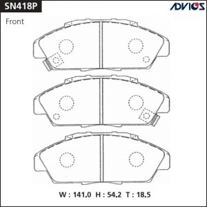 Колодки тормозные дисковые SN418P ADVICS
