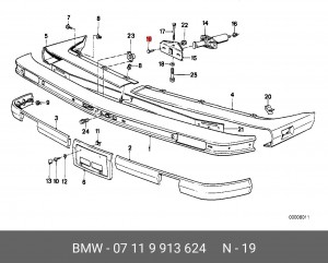Болт, система выпуска 07 11 9 913 624 BMW