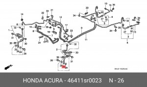 Тормозной шланг 46411SR0023 HONDA