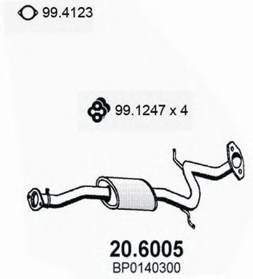 Средний глушитель выхлопных газов 206005 ASSO