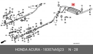 Глушитель выхлопных газов конечный 18307SH5J23 HONDA