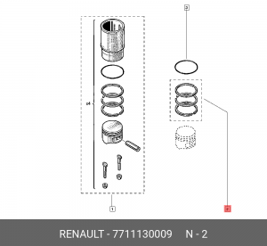 Кольца поршневые 7711130009 RENAULT