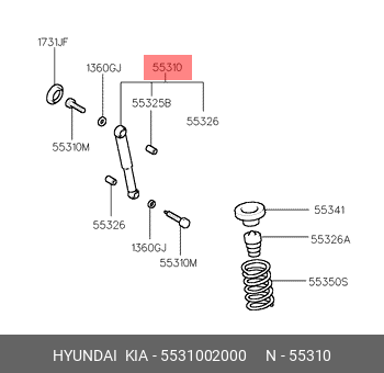 Амортизатор 5531002000 HYUNDAI KIA