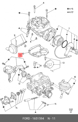 Клапан, карбюратор 1 651 594 FORD