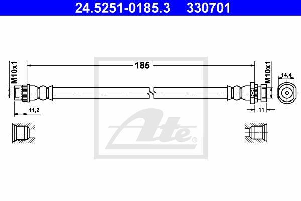 Тормозной шланг 24.5251-0185.3 ATE
