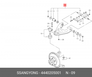 Сайлентблок 4440205001 SSANG YONG